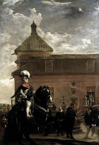Prince Baltasar Carlos with the Count-Duke of Olivares at the Royal Mews